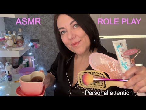 ASMR💦УХАЖИВАЮ ЗА ТОБОЙ УЮТНОЙ НОЧЬЮ😴Ролевая ИГРА НОЧЁВКА У ПОДРУГИ/Мурашки/ASMR Personal attention