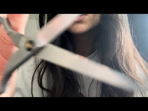 ASMR snip snipping away your negativities + affirmations ✄♡