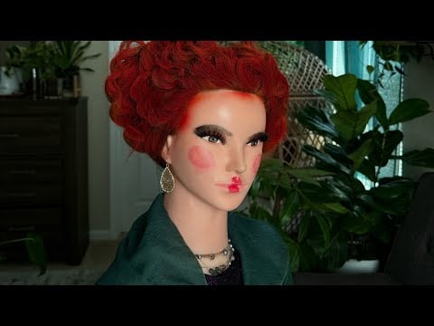 ASMR | Hocus Pocus Winifred Sanderson - Hair and Makeup Tutorial 😆 Hairstyling - finishing Touches 😂