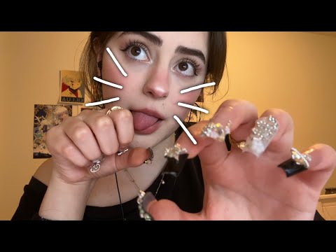 ASMR RONRONEO PARA DORMIR 🤍 (rollando mis erres, visual, nail clacking, energy pull) 