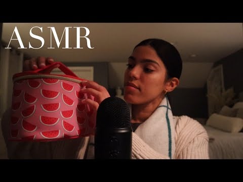 ASMR tapping + scratching random things in my makeup bag