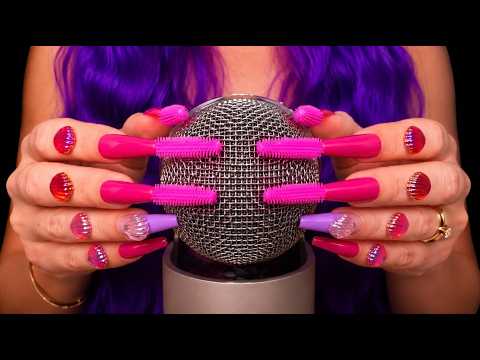 WARNING: This Mic Scratching Is Extremely Addictive 😵‍💫✨ | Eyelash Brushes, Sticky Sounds & Tingles