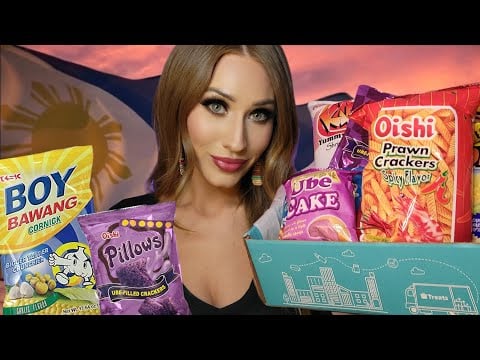ASMR Trying Popular Filipino Snacks! 🇵🇭🦐🌽🍪 *Mukbang* (eating sounds, crinkling, tapping)
