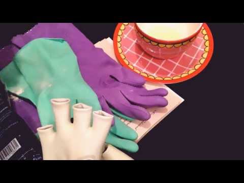 Rubber/Latex Kitchen Gloves ,soft reading  [[ASMR]]