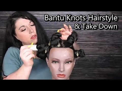 ASMR Bantu Knots with Braiding Extensions Hairstyle & Take Down, Hair Play | Hair Salon Roleplay