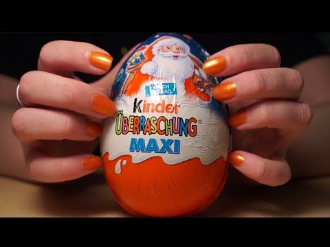 Binaural 3D ASMR. Kinder Surprise Egg Maxi (X-mas Edition) READ DESCRIPTION!