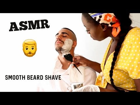 {ASMR} African Lady Barber Shaves My Beard the Old School way 🧔