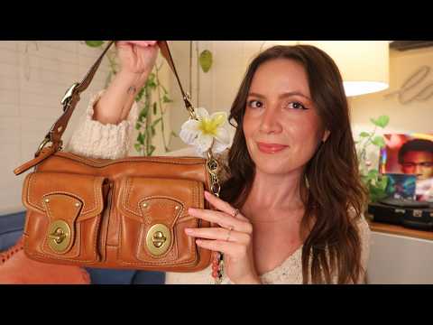 ASMR Vintage Coach Legacy 2006 Brown Bag Review 👜✨ Soft Spoken + What’s In My Bag