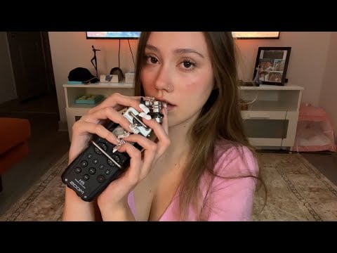 ASMR TASCAM TINGLES ❤️ INAUDIBLE WHISPERING & MOUTH SOUNDS
