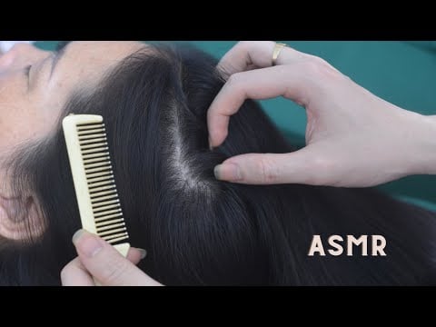 ASMR Real Person Hair Parting And Hair Combing, Head Scratching Sounds For Relieve Stress