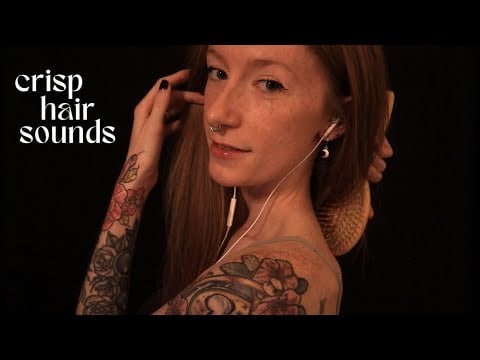 ASMR | Tattooed girl braiding her long, red hair 🥰 (Whispered)