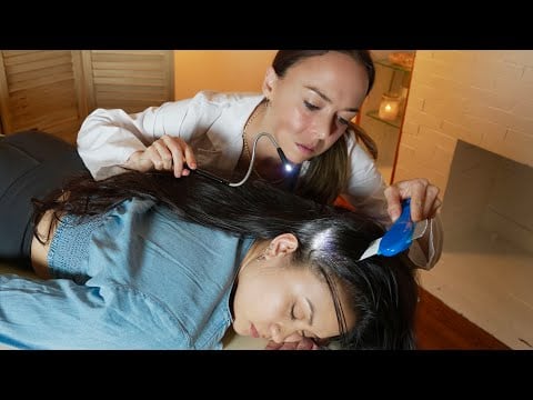 ASMR Scalp Exam | Sensory Tests for Deep Sleep, Lice Comb, Sharp or Dull, Hair Brushing Scalp Check