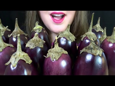 HEALTHY EATING ASMR Raw Veggie Platter [Indian Eggplant] EXTREMELY Satisfying Crunchy Sounds