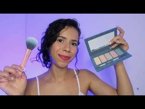 ASMR | Maquiagem de papel + Make real pra RELAXAR e DORMIR | Compilado