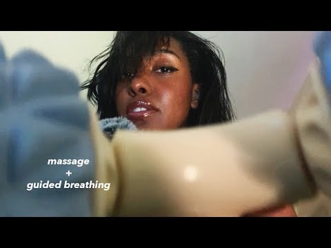 ASMR Helping You Fall Asleep At A Sleepover (Massage Roleplay, Guided Breathing, Mic Scratching)