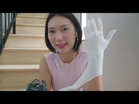 Latex Gloves ASMR Hand Movement Stretching&Ripping 4K
