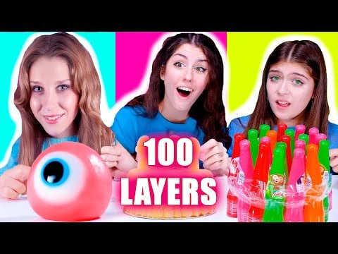 ASMR One Hundred Layers Food Challenge Best Compilation