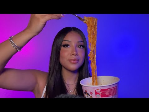 ASMR TRYING BULDAK RAMEN 🍜