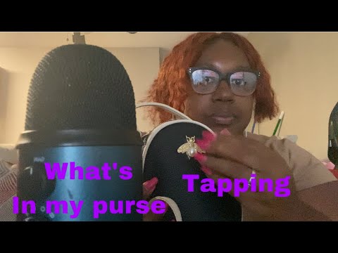 ASMR *Whats in my purse + tapping + scratching | CurlyheadedASMR