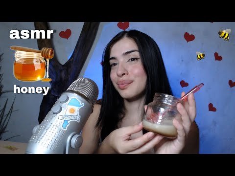 asmr Comiendo miel 🍯🐝 + Mouth sounds (eating honey)