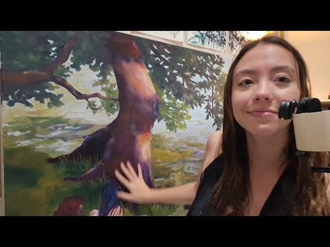 ASMR caseirinho tapping, scratching e contornando pinturas 🎨 com sons de boca 