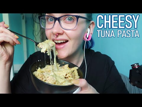 ASMR Eating CHEESY Tuna Pasta 🧀