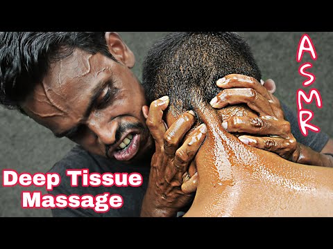 Deep Tissue Massage For Heavy Pain Relief | Heavy Oil Head Massage With Neck Crack And Ear Crack