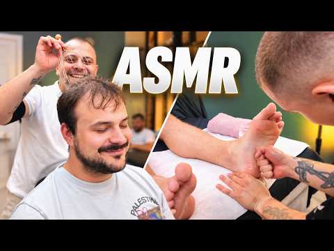 AMAZING BARBER MASSAGE THERAPY | Foot, Head, Back ASMR Massage Relaxation