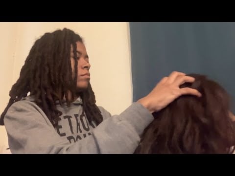 Moody Friend Play in Hair PT 2 ASMR roleplay (Gum chewing, hair sounds)