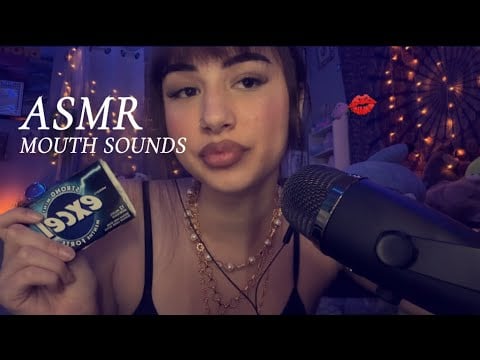 ASMR mouth sounds with GUM chewing ✨(kissing mic)