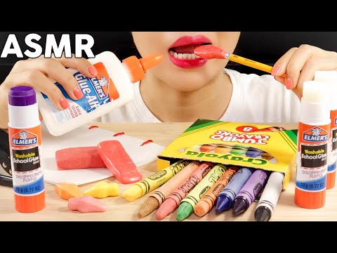 ASMR Edible School Supplies 먹는학용품 먹방 Eating Sounds Mukbang | MINEE EATS