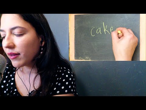 ASMR • RANDOM WORDS ON CHALKBOARD AND STICKY WHISPER