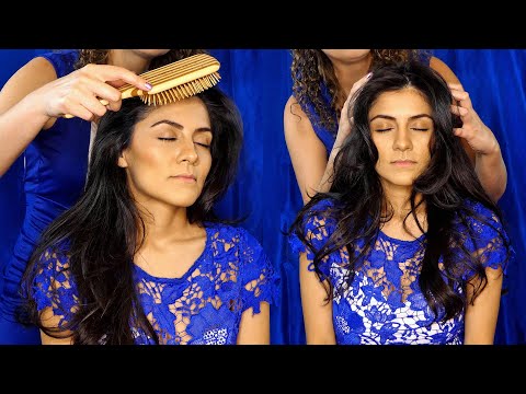 ASMR Sleep-Inducing Hair Brushing, Scalp Massage & Whispers | Ultra Thick, Healthy Hair Play Spa