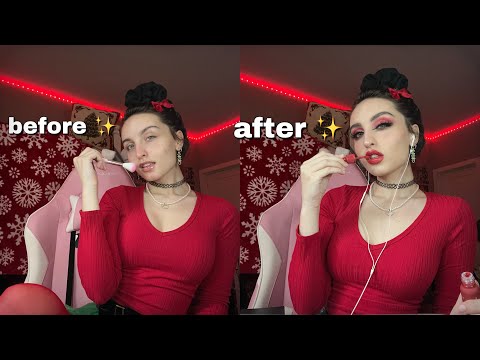 ASMR Whispered GRWM | Holiday Glam Look & Chit Chatty Rambles