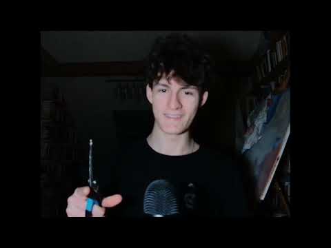 Gentle asmr for sleep and relaxation (softspoken, scissors, page flipping, german readin, and more!)