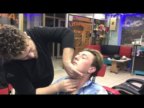 ASMR: turkish barber :NECK CRACK: head , face , arm ,neck massage: kafa sırt kol masaj'ı BOYUN KIRMA