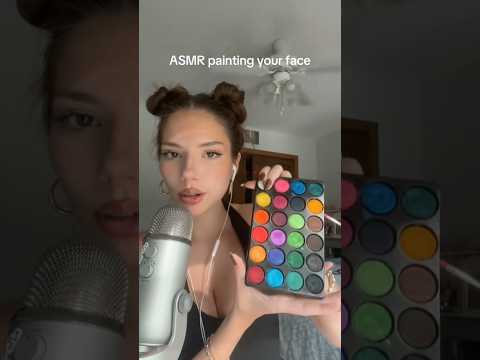 ASMR painting your face 🎨 #visualtingle #mouthsounds #asmrshorts #relaxingsounds