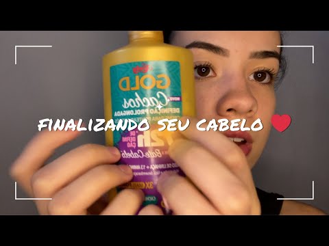 ASMR- FINALIZANDO SEU CABELO/ voz suave, caseirinho, sons de creme água e escova