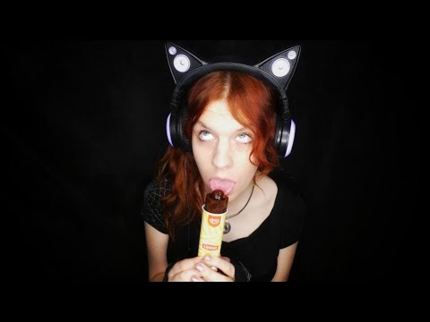 ASMR | Licking And Slurping Juicy Peach Popsicle (No Talking) | Eating Sounds