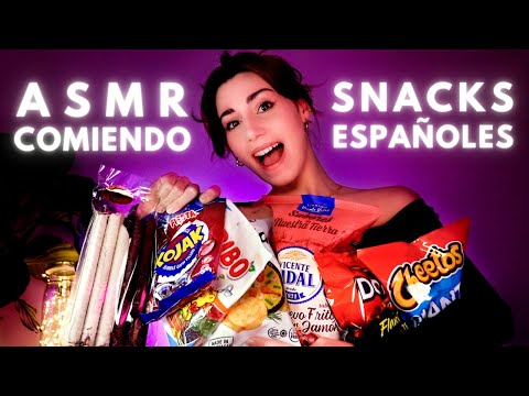 ASMR COMIENDO 👄 Probando SNACKS ESPAÑOLES 🍭 en Español