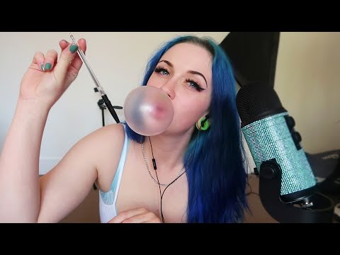 ASMR Writing With Bubblegum Chewing/Blowing (RELAXING ASMR) 💤