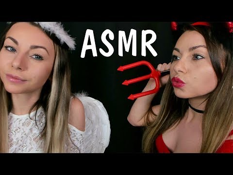 АСМР Ангел и Демон Ролевая игра 👼😈 100% Мурашки ✨ ASMR TWIN Angel + Demon 🖤 RolePlay 👄