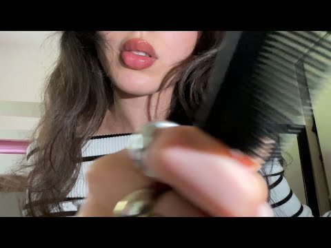 ASMR Styling Your Hair (actually touching the camera)