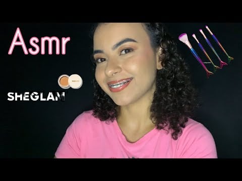 ASMR ME MAQUIANDO COM SHEGLAM, e mais alguns produtos. 