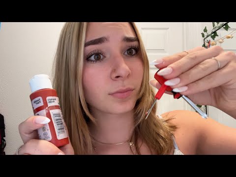 asmr mean girl gives you a stick & poke on ur nose but turns u into a clown :p