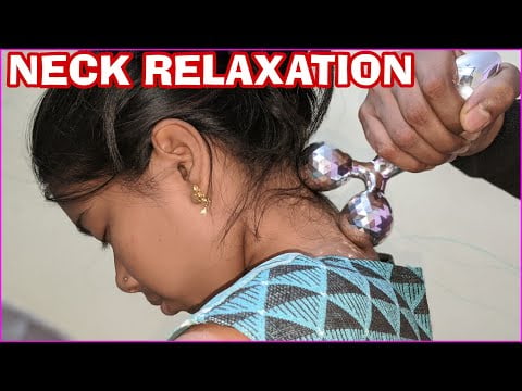 Pain relief neck massage with neck crack | male to female massage with mixed tools asmr