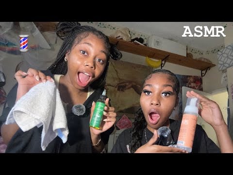 ASMR| Hair Salon On REAL PERSON💈Braiding Style + Scalp Massage, 💆🏽‍♀️ 