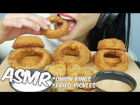 ASMR ONION RINGS + FRIED PICKLES (EXTREME CRUNCH EATING SOUNDS) NO TALKING | SAS-ASMR