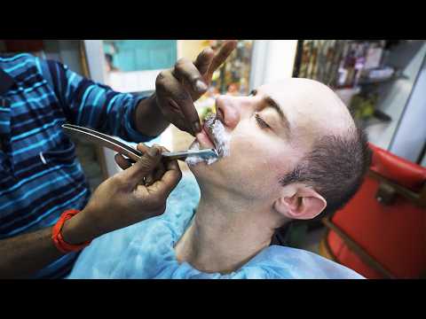 Authentic Indian Barbershop Shave in Kolkata | Soothing ASMR Razor Sounds