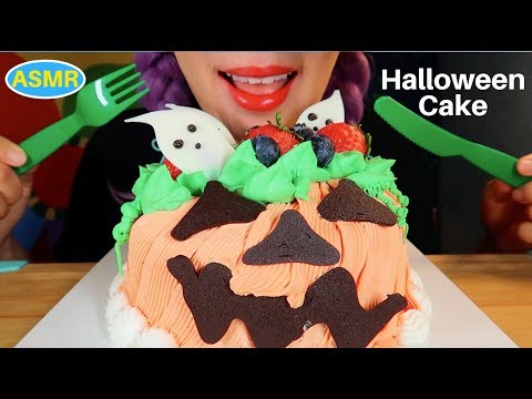 ASMR 🎃HALLOWEEN CAKE [JJ2 BAKERY] EATING SOUND |[하와이맛집] 할로윈 케익 리얼사운드 먹방 |CURIE.ASMR